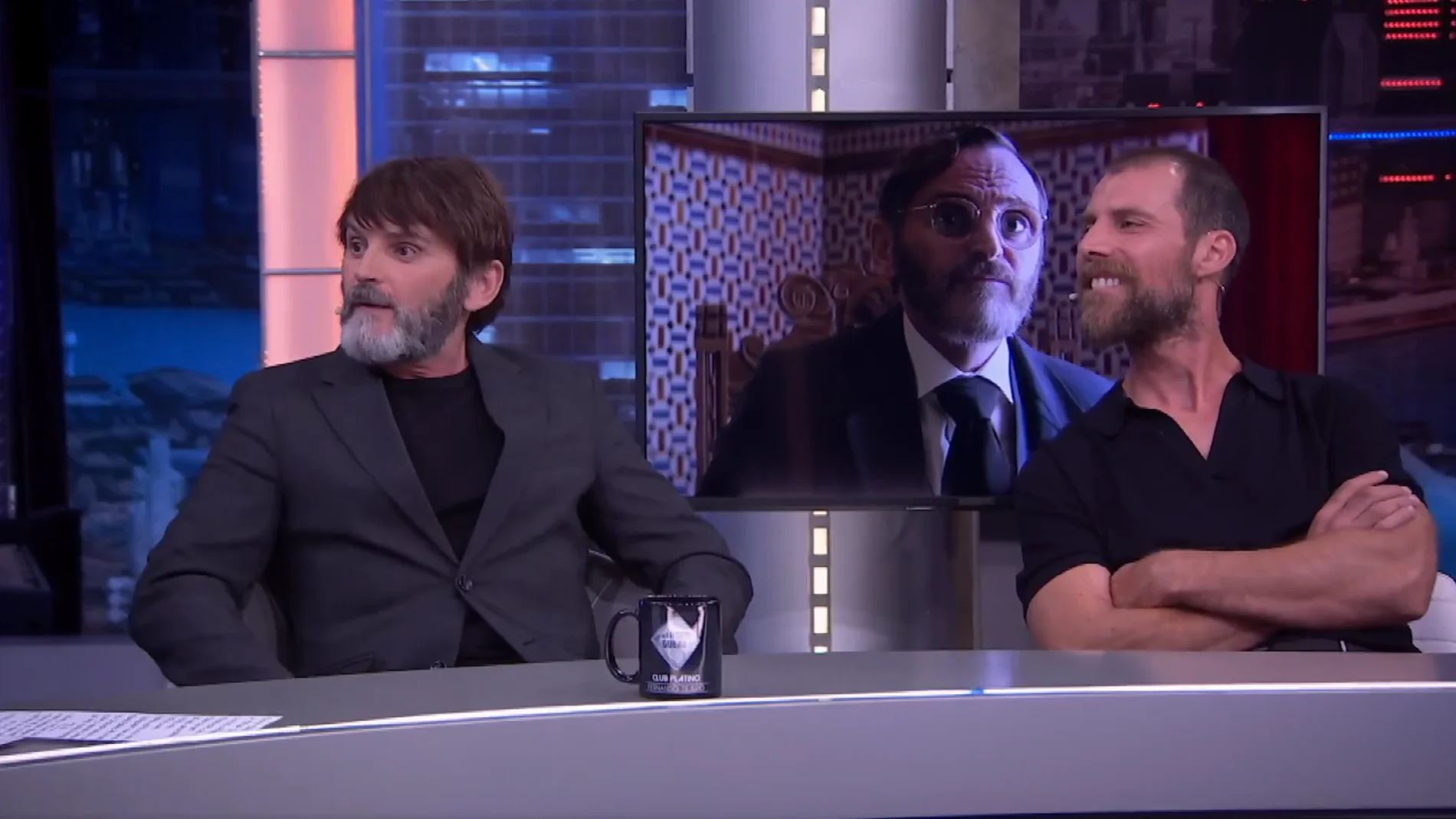 Los actores Fernando Tejero y José Manuel Poga en el plató de 'El Hormiguero'