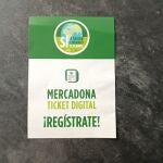 Panfleto informativo del ticket digital de Mercadona