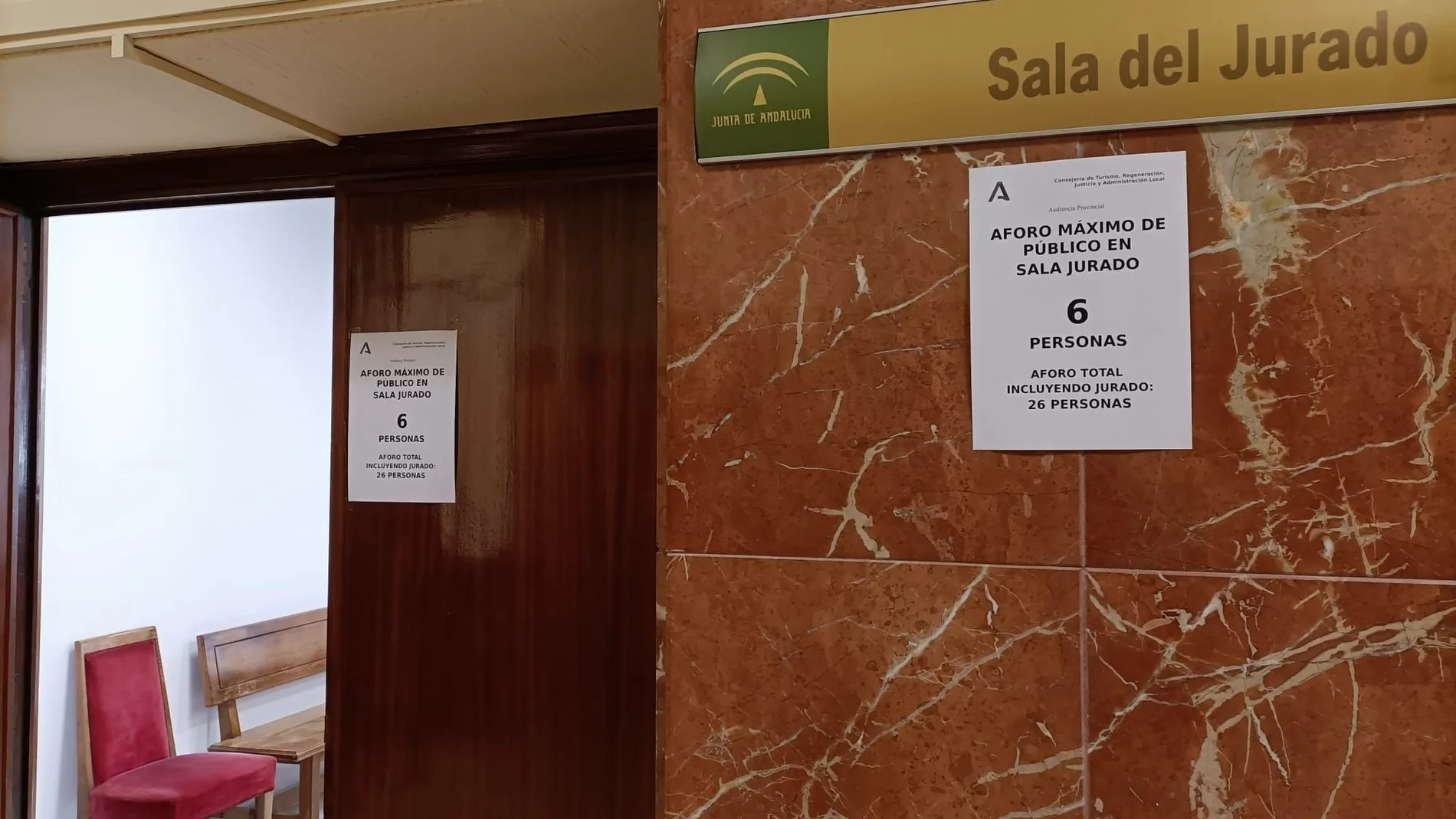 Sala del jurado de la Audiencia Provincial de Almería