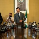 El presidente de la Junta de Andalucía, Juanma Moreno, en San Telmo