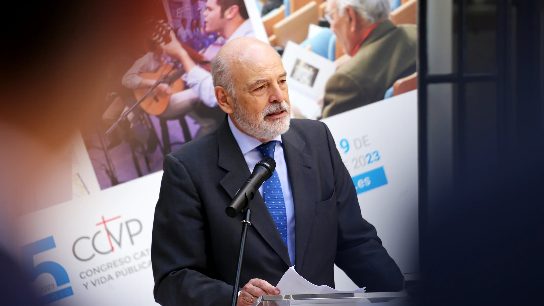 Rafael Sánchez Saus, director del Congreso Católicos y Vida Pública que cumple 25 años, en la presentación este jueves de la edición de 2023 que se centrará en la evangelización del 17 al 19 de noviembre
