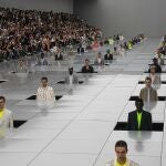 Models wear creations for the Dior Menswear Spring/Summer 2024 fashion collection presented in Paris, Friday, June 23, 2023. 