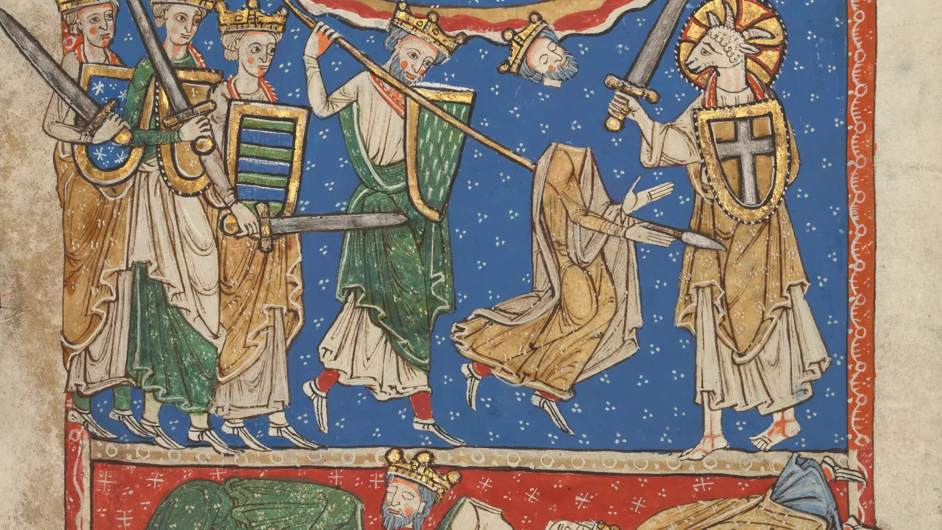 Miniatura de una edición del Comentario del Apocalipsis del Beato de Liébana, fechada hacia 1220