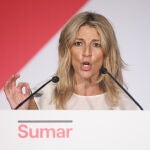 Yolanda Díaz participa en un acto de precampaña de Sumar en Toledo