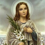 Retrato de Santa María Goretti, patrona de las víctimas de violación y los niños abusados