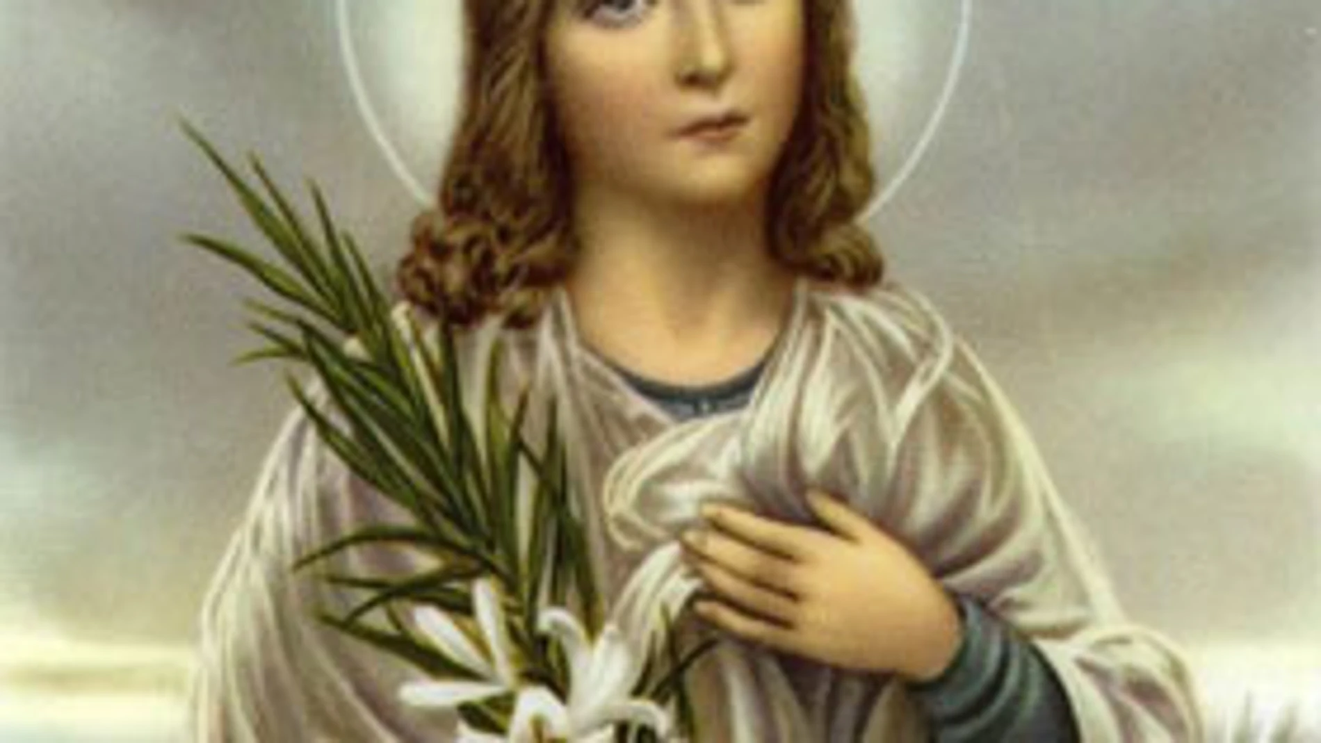 Retrato de Santa María Goretti, patrona de las víctimas de violación y los niños abusados