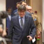 El expresidente catalán Carles Puigdemont durante una rueda de prensa