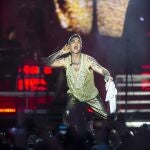Robbie Williams performs at Heartland Festival, in Kvaerndrup, Denmark