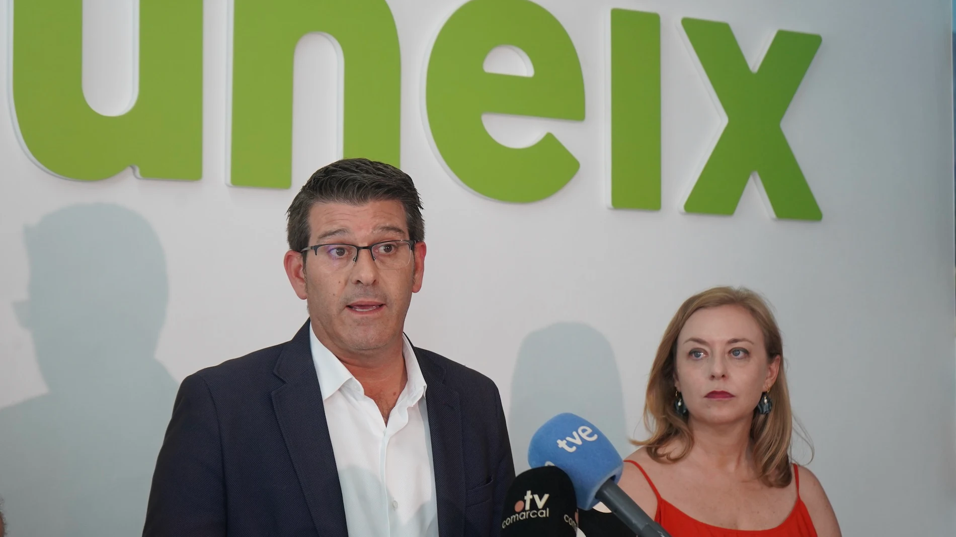 El líder de Ens Uneix, Jorge Rodríguez, ayer durante la rueda de prensa