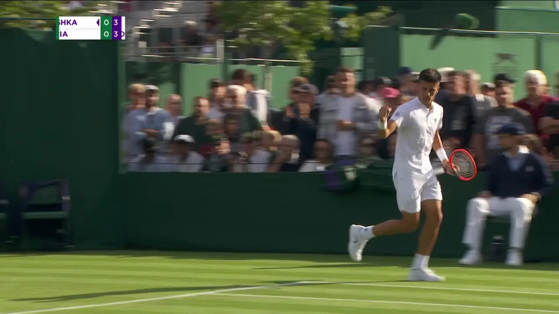 El argentino Fede Coria, durante su partido contra Ivashka en Wimbledon