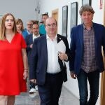 Iceta junto a Virginia Barcones y Carlos Martínez, en Soria