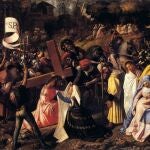 Obra 'Camino del Calvario' donde se ve a Verónica ofrecerle un pañuelo a Cristo