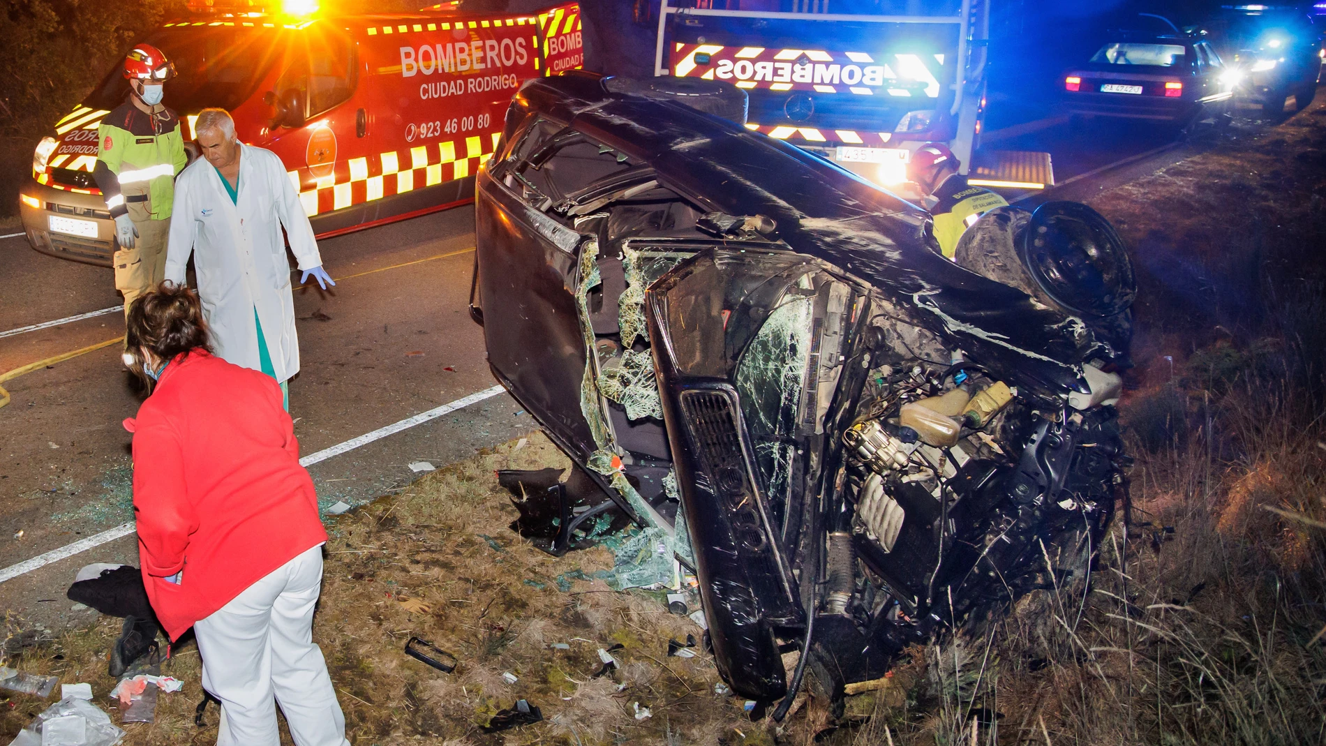 Accidente de tráfico en una carretera salmantina