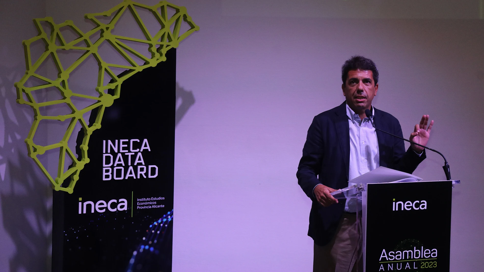 Mazón en su intervención hoy en la clausura de la Asamblea Anual de INECA en Alicante.