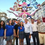 Alberto Nuñez Feijóo acompañado de Luis Barcala y Carlos Mazón en las Hogueras en Alicante.