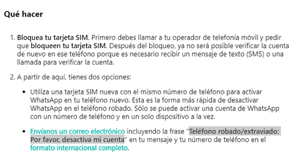 El método para desactivar una cuenta de WhatsApp que la compañía ha eliminado de su página de soporte.