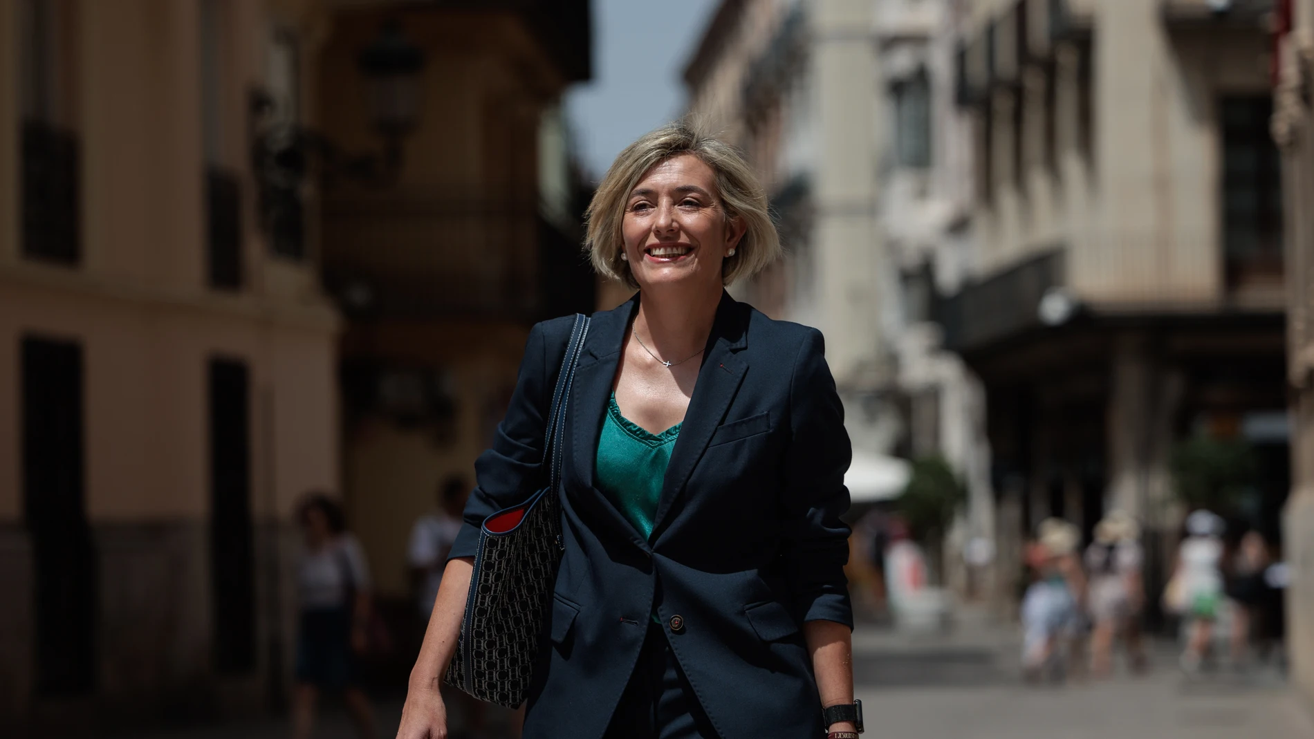 La nueva consellera de Justicia e Interior, Elisa Núñez Sánchez, a su llegada a la reunión con el president de la Generalitat, Carlos Mazón