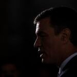 Pedro Sánchez a su llegada al debate a tres.
