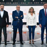 Sánchez, Díaz o Abascal y sus estilismos en el debate.