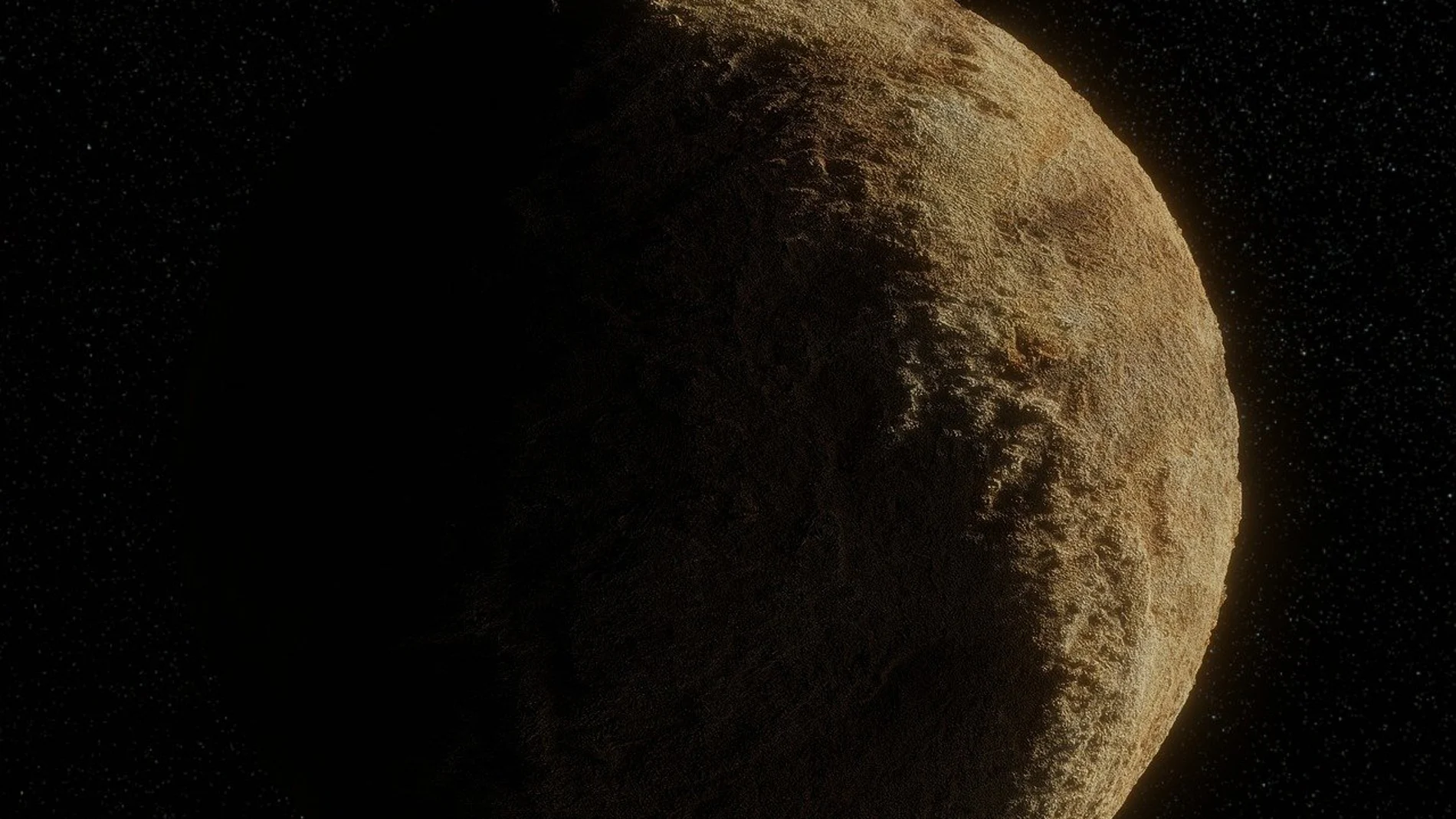 Representación artística de un planetoide