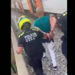 El persunto agresor, en el momento d ser detenido 