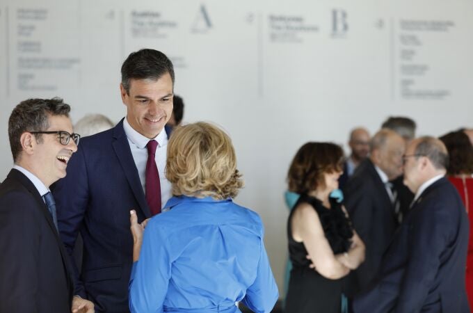 Pedro Sánchez y Félix Bolaños, durante la Inauguración de la Galería de las Colecciones Reales esta semana
