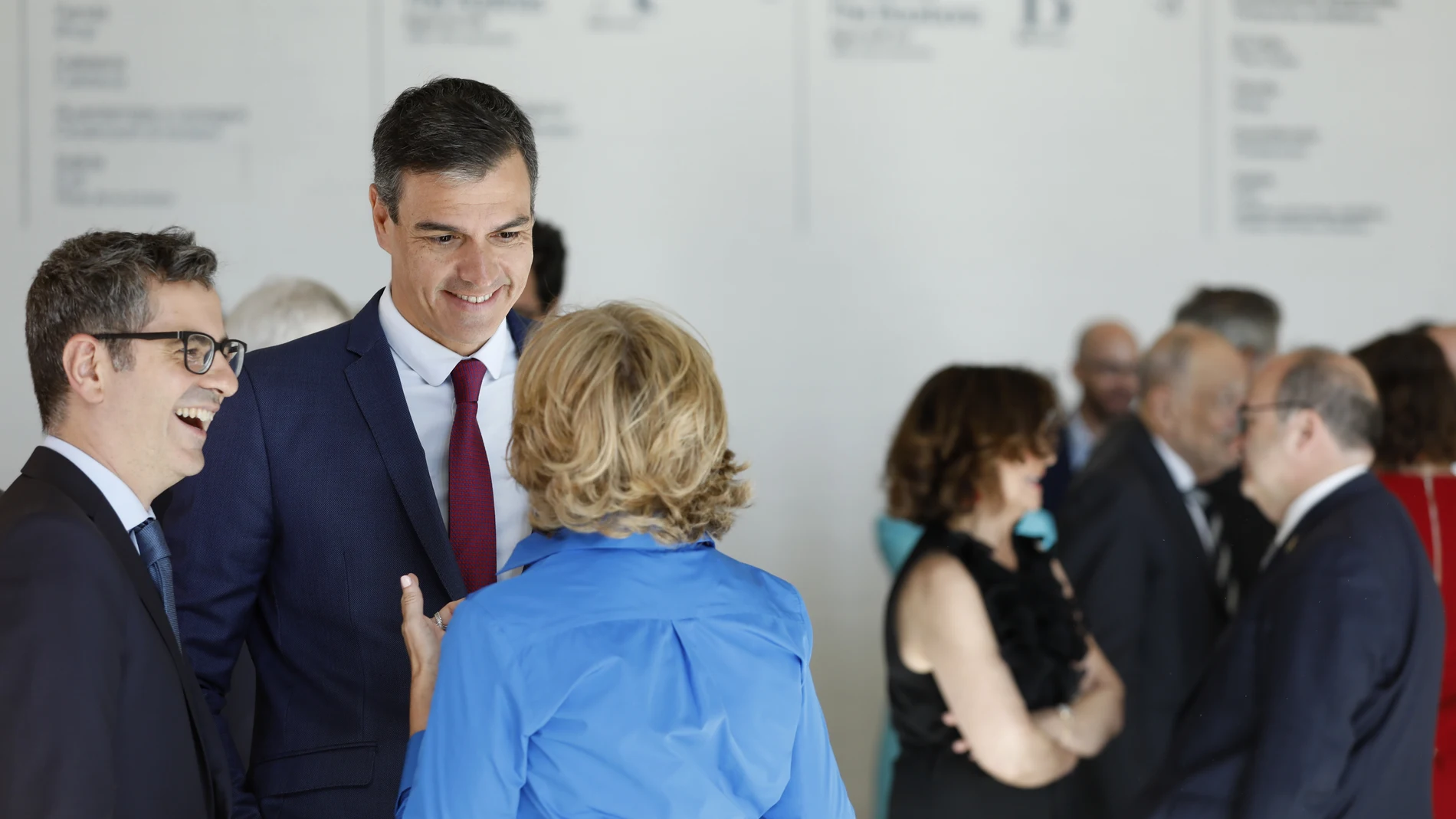Pedro Sánchez y Félix Bolaños, durante la Inauguración de la Galería de las Colecciones Reales esta semana