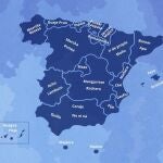 Mapa de las palabras más usadas en cada Comunidad Autónoma