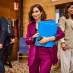 Isabel Diaz Ayuso durante el debate de investidura de la Presidenta de la Comunidad de Madrid