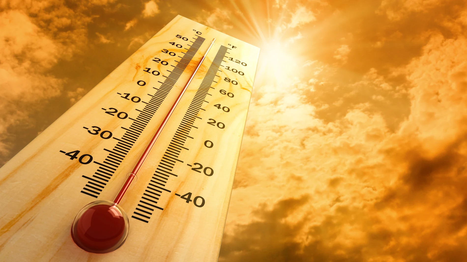 Termómetro disparado del calor