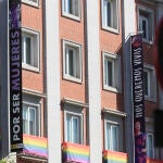 La fachada principal del Ministerio de Igualdad este martes cuando reúne al comité de crisis para analizar los últimos crímenes por violencia de género después de un mes de julio en el que al nueve mujeres han sido asesinadas por sus parejas o exparejas