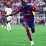 Dembélé en su última temporada con el Barcelona