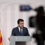 El president de la Generalitat, Pere Aragonès, tras el Consell Executiu