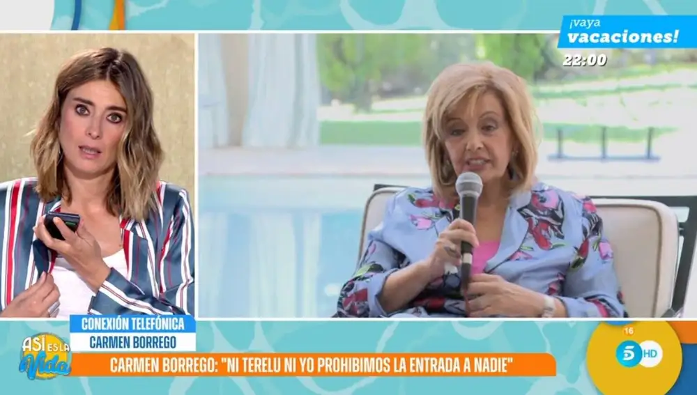 Momento de la conversación con Carmen Borrego