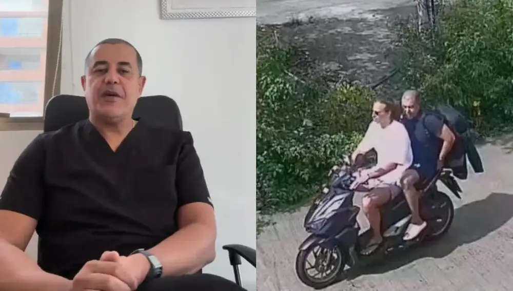 Daniel Sancho y Edwin Arrieta en moto