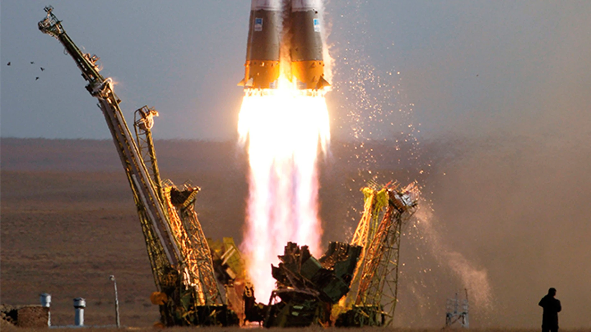 Lanzamiento de un cohete Soyuz TMA-9 en 2006.