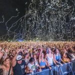 Público asistente a uno de los conciertos del Festival Sonorama 2023, este jueves en Aranda de Duero. 