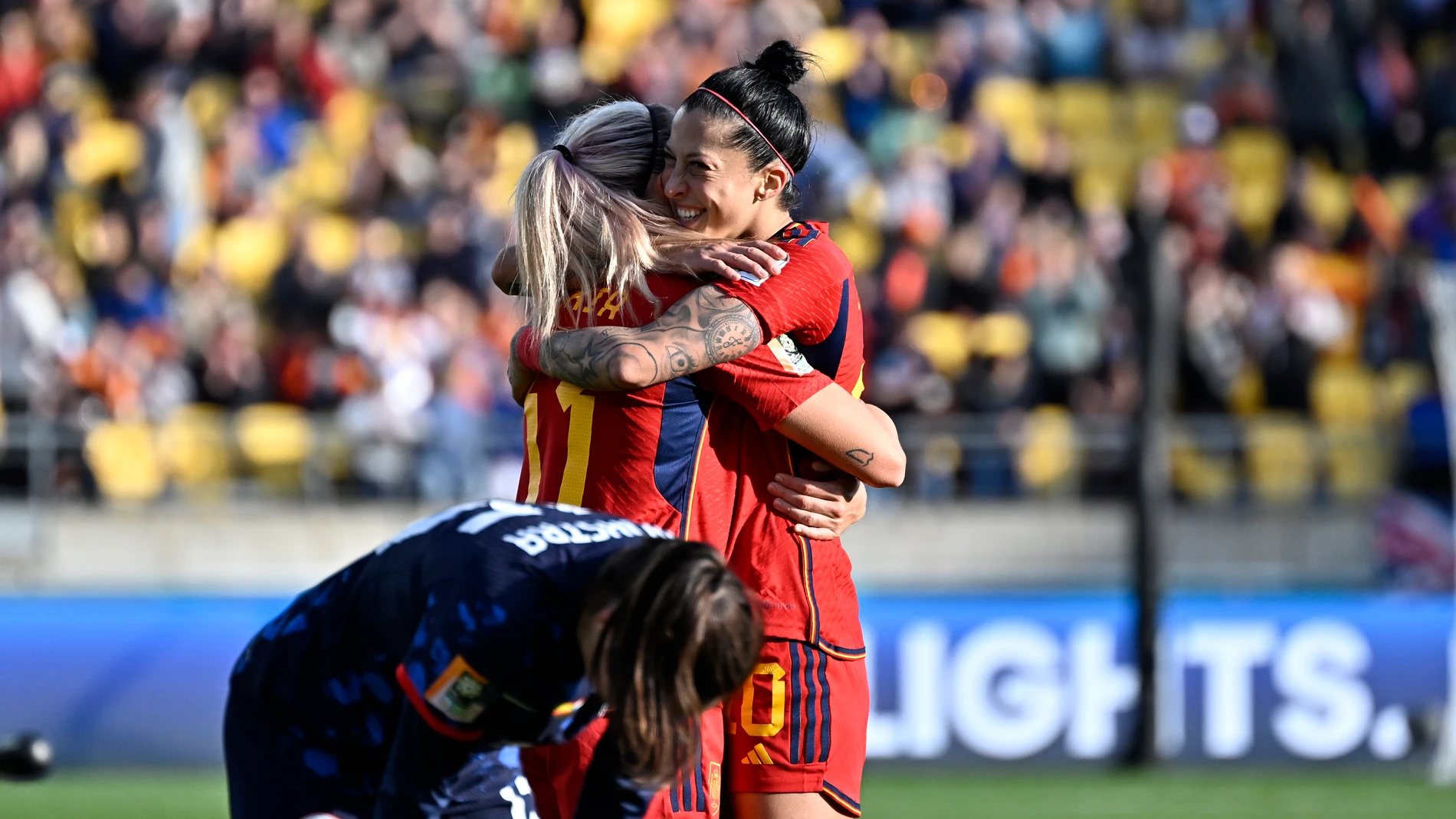 Wellington (New Zealand), 10/08/2023.- Spain celebrates their win over the Netherlands during the FIFA Women's World Cup 2023 Quarter Final soccer match between Spain and the Netherlands in Wellington, New Zealand, 11 August 2023. (Mundial de Fútbol, Países Bajos; Holanda, Nueva Zelanda, España) EFE/EPA/MASANORI UDAGAWA AUSTRALIA AND NEW ZEALAND OUT