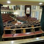Hemiciclo vacío del Congreso de los Diputados.
