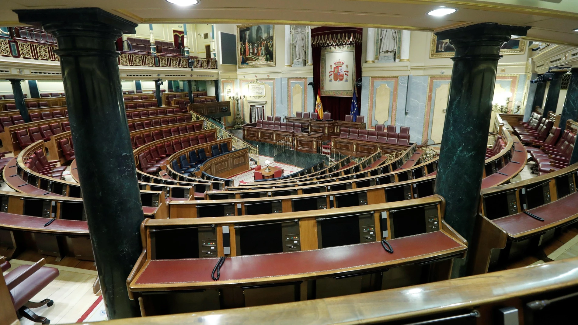 Hemiciclo vacío del Congreso de los Diputados.