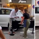 Conductor desencadena la furia del hostelero al remover vallas para aparcar en Jávea