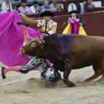 Raúl Mateos, herido en la pierna izquierda