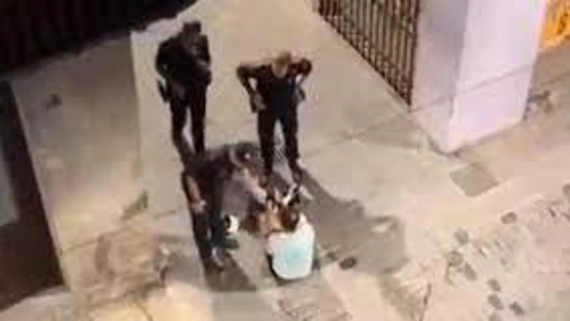 Momento del polémico episodio en una calle de Olot
