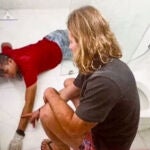 Daniel Sancho durante la reconstrucción del crimen