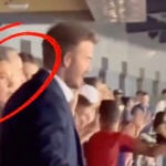 Vídeo: Victoria Beckham controla a David en su celebración de gol de Messi