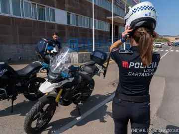 La Policía Local de Cartagena detecta un aumento de los accidentes de tráfico por falta de atención al volante Agentes de Policía Local de Cartagena en una imagen tomada en el Parque de Seguridad del Ayuntamiento. AYUNTAMIENTO DE CARTAGENA 20/08/2023