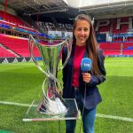 Alicia Arévalo, narradora de RTVE de los partidos del Mundial de fútbol femenino