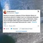  Meloni paga la cuenta de unos italianos que se van sin pagar en Albania