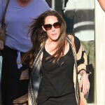 Malú, a la salida del tanatorio