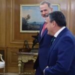 El Rey Felipe VI con el portavoz del PNV, Aitor Esteban